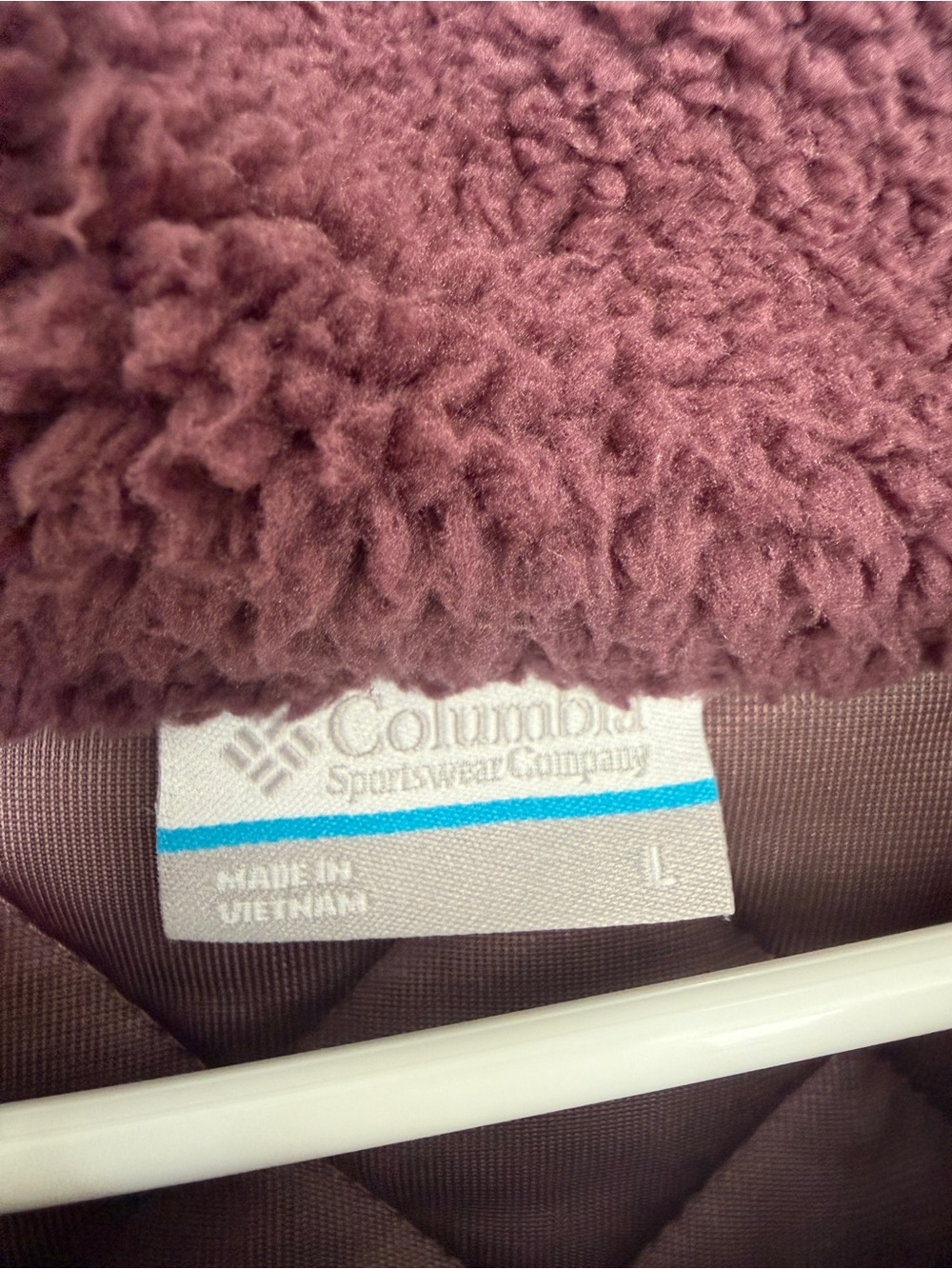 Columbia Quilted & Sherpa Pullover Hoodie - Mauve Women’s Large - Picture 2 of 5